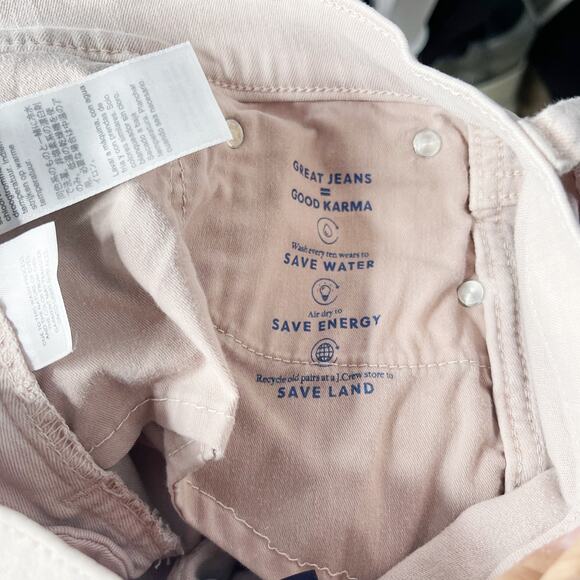 J Crew Womens 26 Light Pink Vintage Straight Jeans Garment Dyed Denim Pale Bloom - Picture 12 of 13